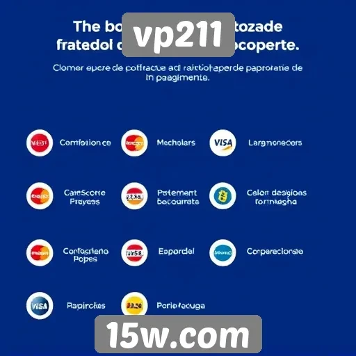 os métodos de pagamento disponíveis no vp211